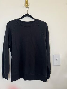 Colsie Black Crewneck Sweatshirt Cozy Basic Minimal Athleisure Lounge Top Size S
